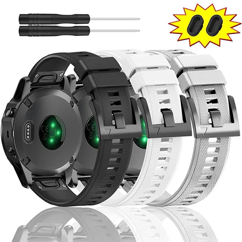 Bands Compatible with Garmin Fenix 5 and Fenix 5 Plus Watch Strap Replacement Silicone Band for Forerunner 935, 945, Approach S60, Not Fit 5X, 5S