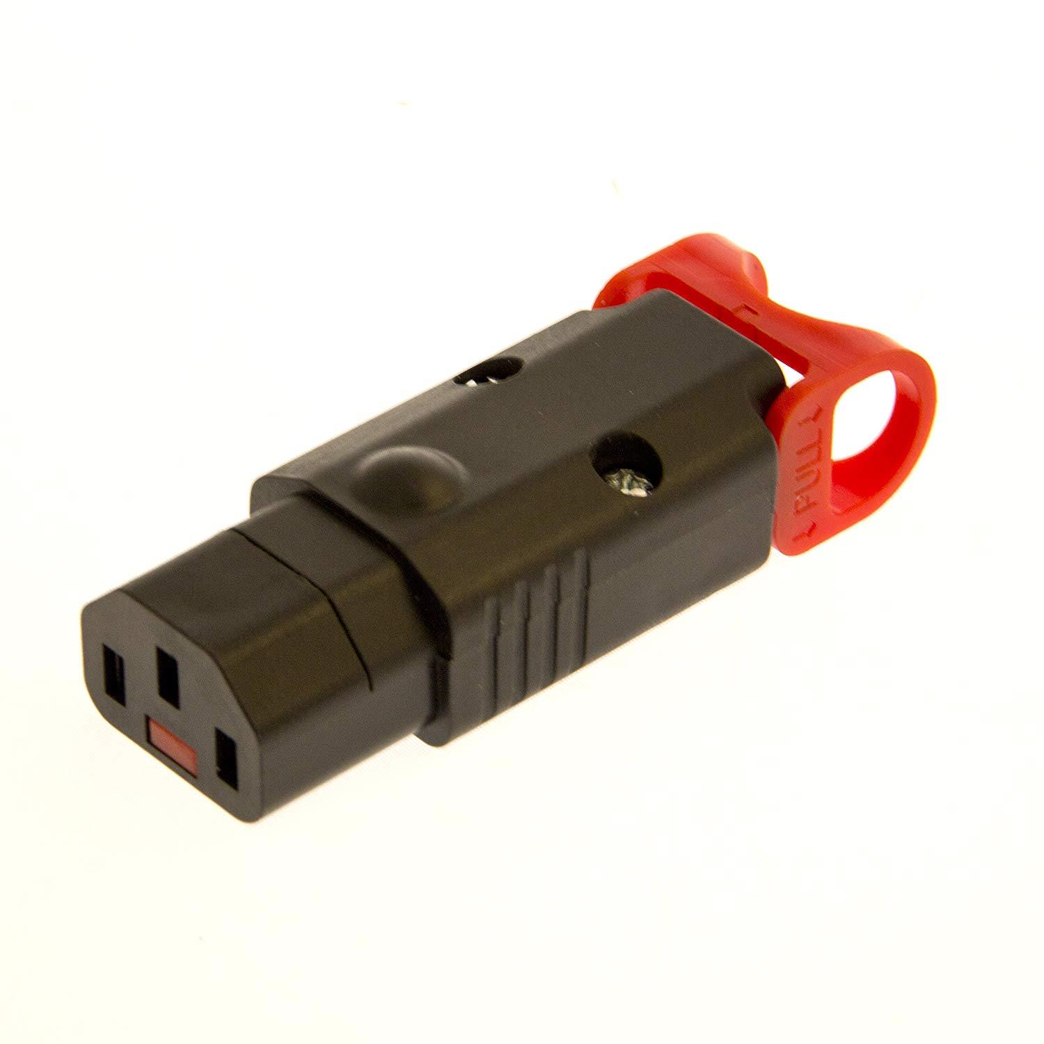 IEC Lock+ PA130100BK The World's First Locking Rewireable IEC320-C13 Connector No More Accidental Unplugging or Disconnections