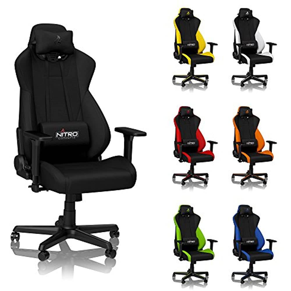 Nitro Concepts S300 Stealth Black Ergonomic Office Gaming Chair - NC-S300-B