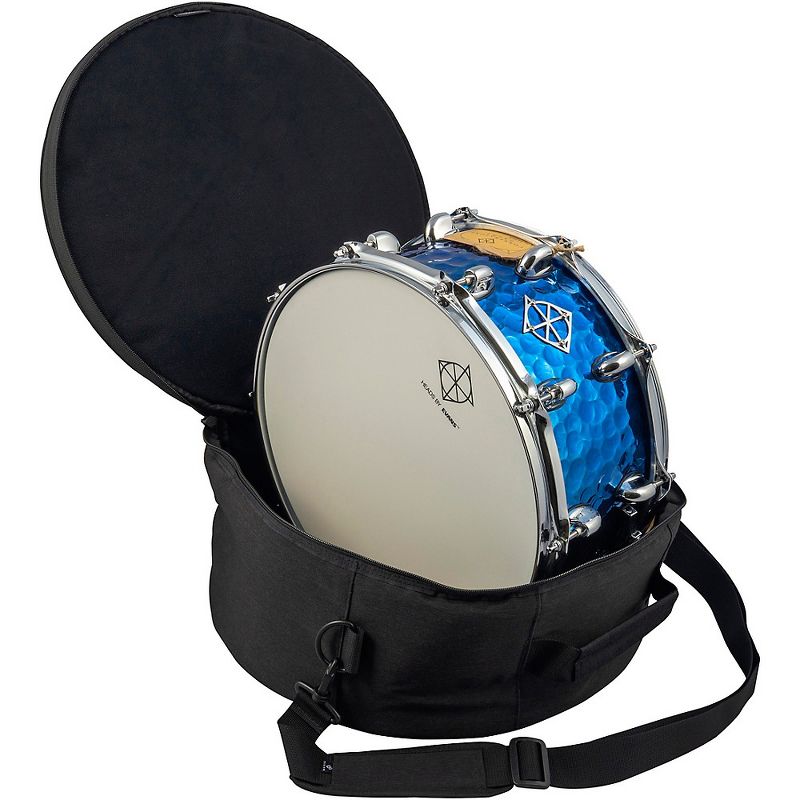 Dixon Cornerstone Titanium Plated Hammered Steel Snare Drum With Bag 14 x 6.5 in. Blue