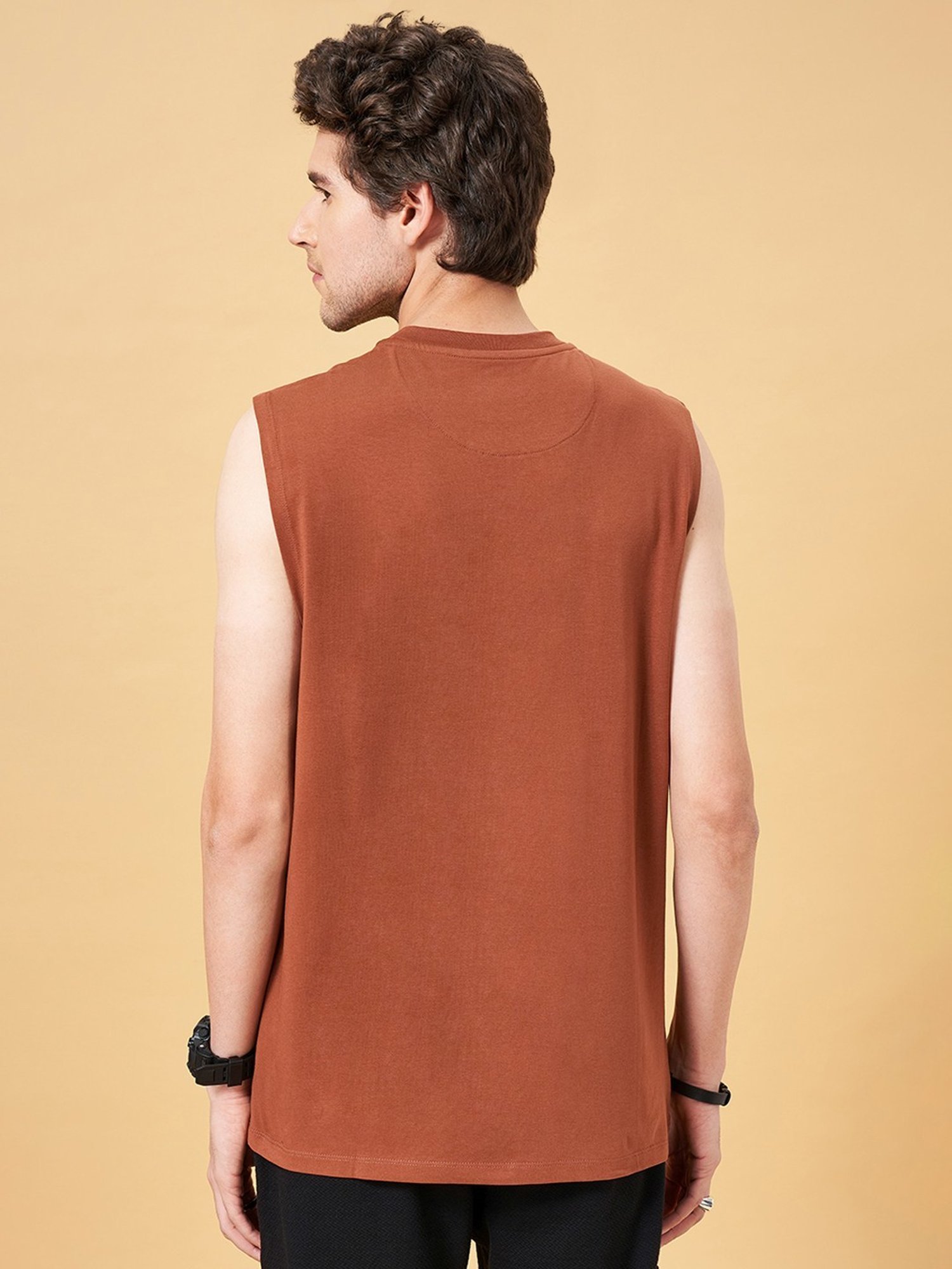 Street 808 by Pantaloons Mocha Bisque Relaxed Fit Vest