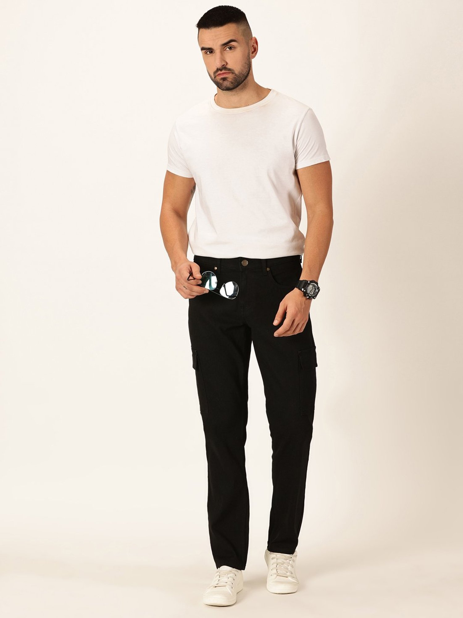 Thomas Scott Black Regular Fit Lightly Washed Jeans