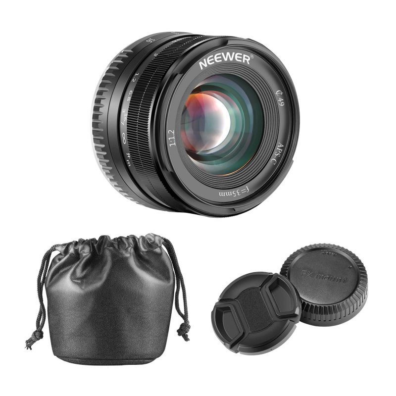 Neewer 35mm F1.2 Large Aperture Prime APS-C Aluminum manual focus  Lens for Fuji X Mount Mirrorless Cameras X-A1 X-A10 X-A2 X-A3 X-AT X-M1 X-M2 X-T1 X-T10 X-T2 X-T20 X-Pro1 X-Pro2 X-E1 X-E2 X-E2s