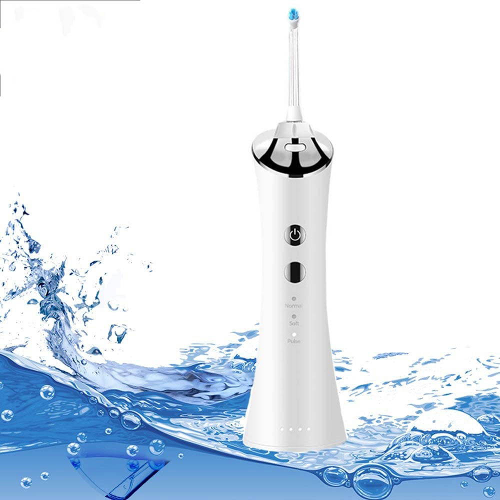Cordless Water Flosser Professional Teeth Dental Oral Irrigator IPX7 Waterproof, 3 Modes 4 Jets Water Flosser Teeth Cleaner for Home and Travel