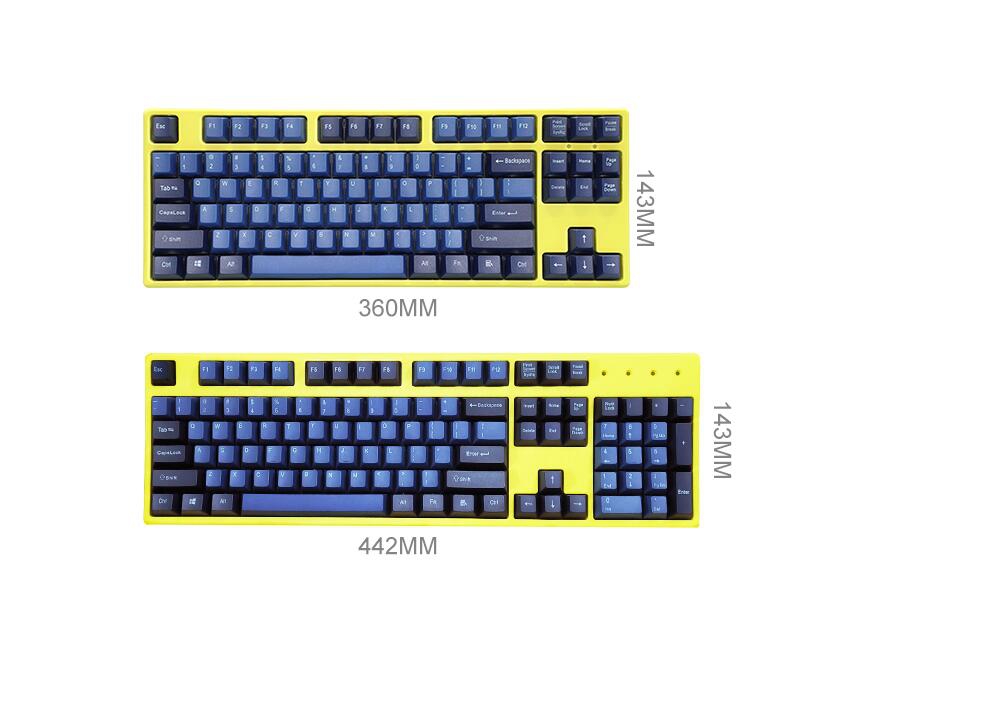 Royal Kludge RK987  N-key Rollover Ergonomic Design,Cool Exterior USB Wired PBT Keycaps White Backlit Keyboard for Gaming and Office - Black( RK Black Switch)