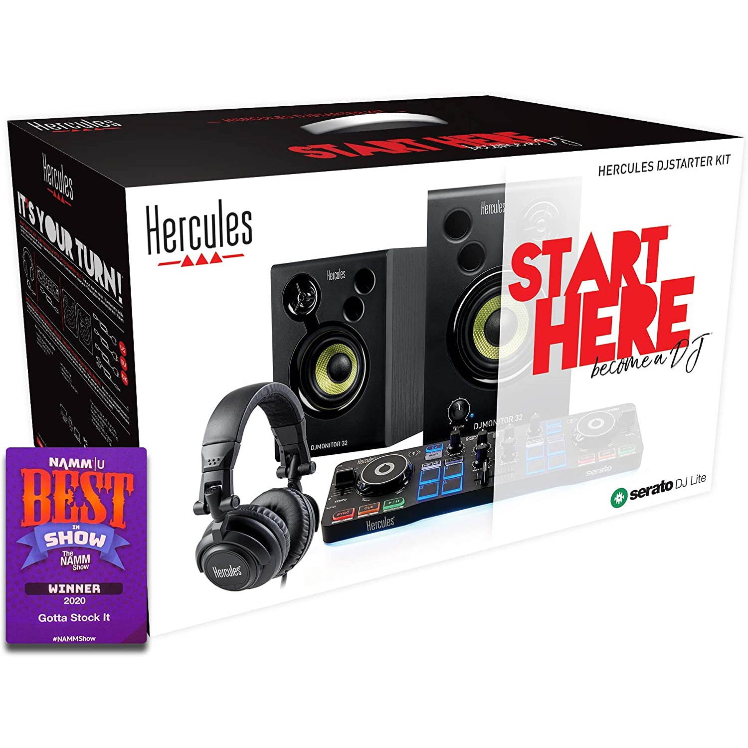 Hercules DJ Starterkit w/ Starlight DJ Monitor 32 HDP DJ M40.1 & Serato DJ Intro