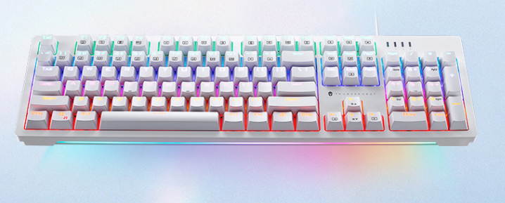 Thunderobot KG3104R Polar night  black   red Switch 104 keys Mechanical Gaming Keyboard  All Keys without Conflict