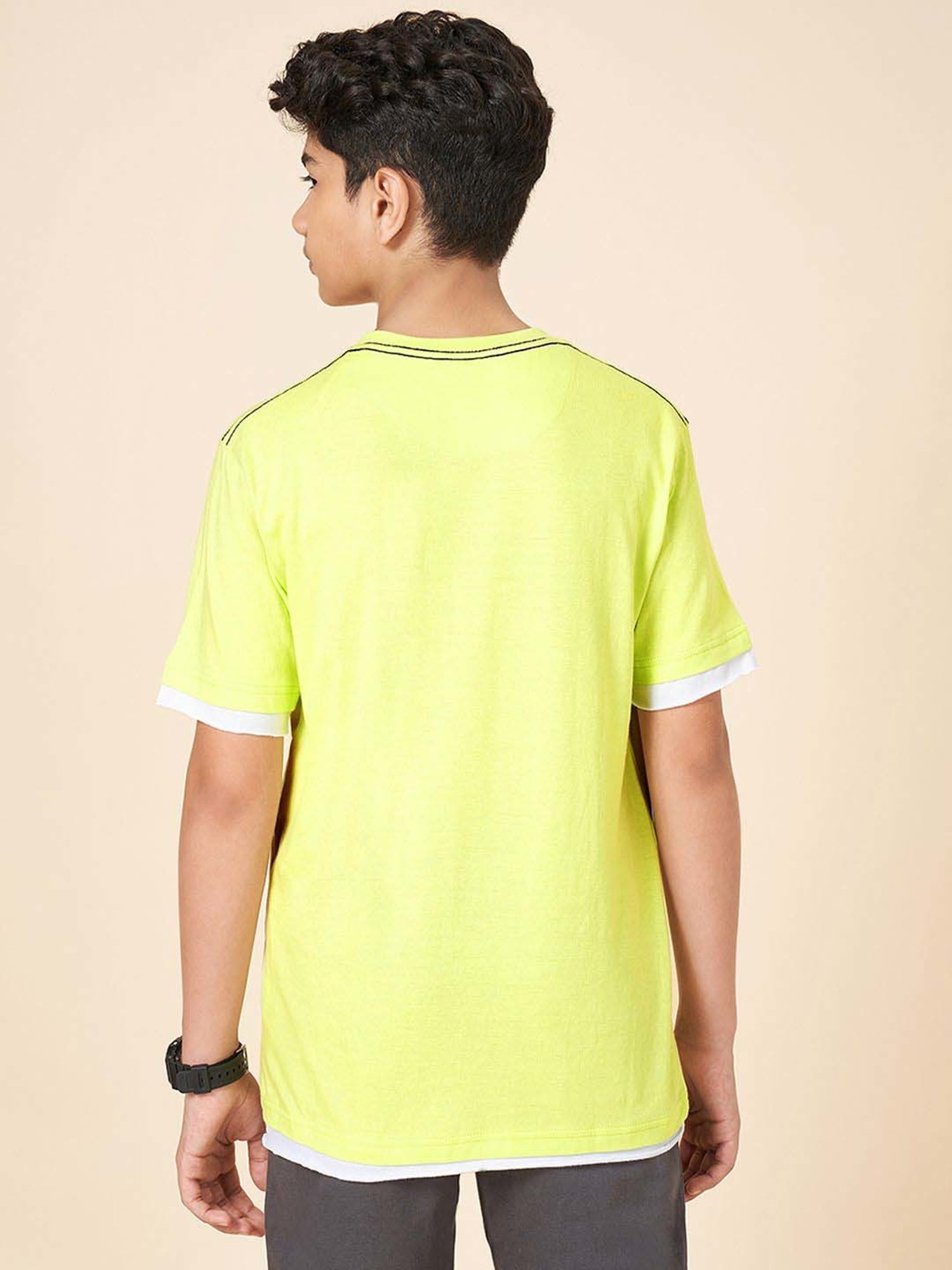 Coolsters by Pantaloons Boys Sunny Lime Cotton Printed T-Shirts