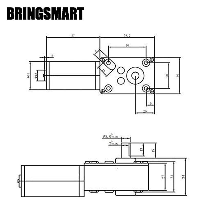12V 5rpm DC Worm Gear Motor 35kgcm Selflocking Reversed Mini Turbine Geared Motor for DIY Robot Rotating Table Door Lock Curtain Machine 12V 5rpm