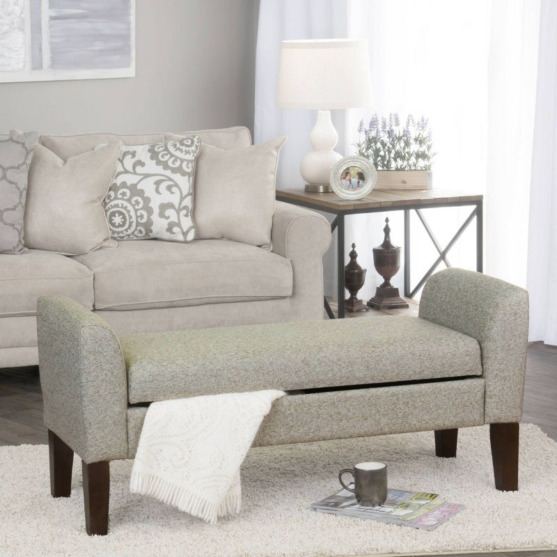Tara Storage Bench Settee Gray - HomePop