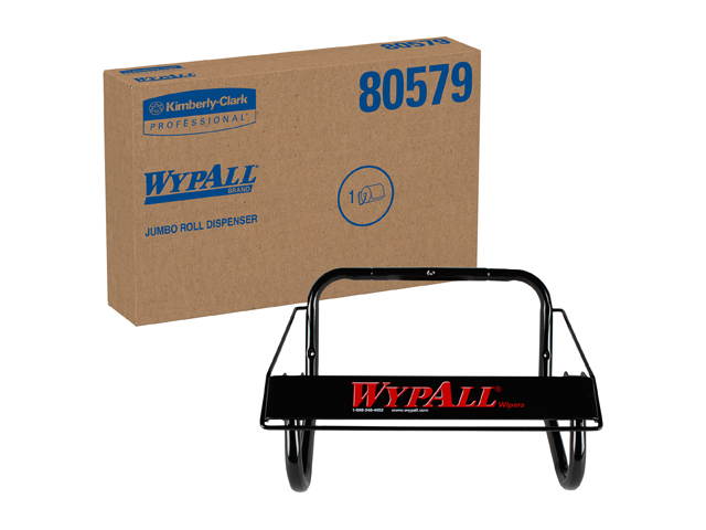 Wall Mounted Dispenser for WypAll and Kimtech Wipes (80579), Jumbo Roll, Black