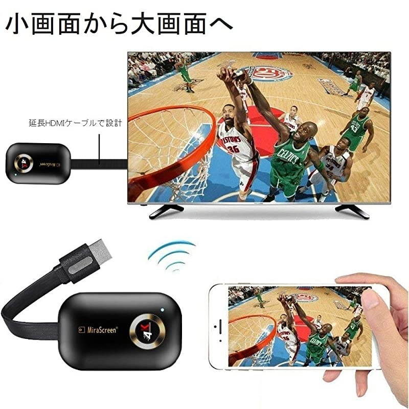 HDMI Wireless Display Receiver 5G WiFi 4K 1080P Mobile Screen Cast Mirroring Adapter Dongle for iPhone Mac iOS Android to TV Projector Support Miracast Airplay DLNA No Switching (5G+2.4G)