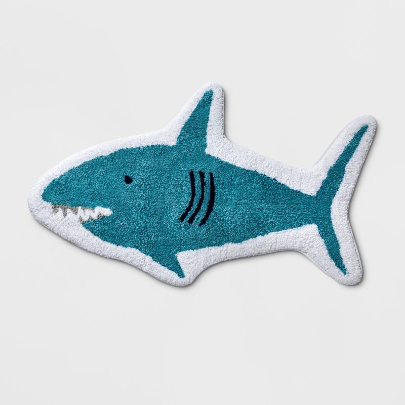 Shark Bath Mat Blue - Pillowfort™