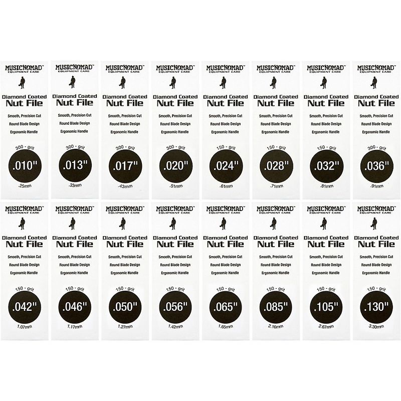 Music Nomad 16-Piece Diamond Coated Nut File Complete Shop Set