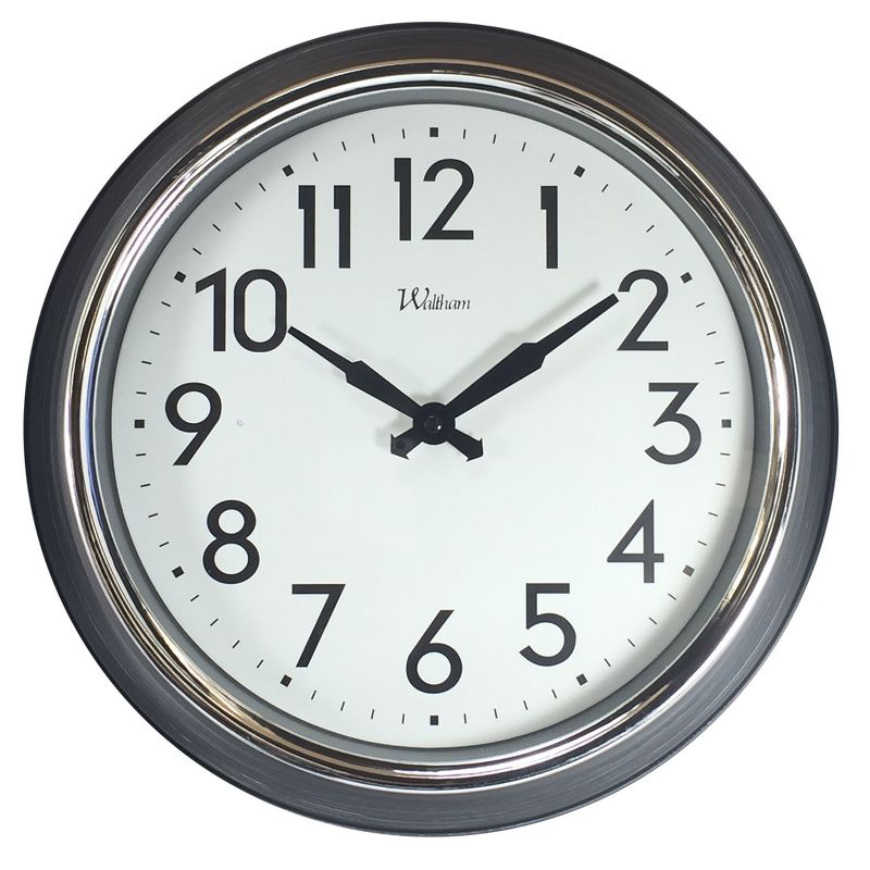 14" Round Wall Clock with Gray Rustic Finish Case