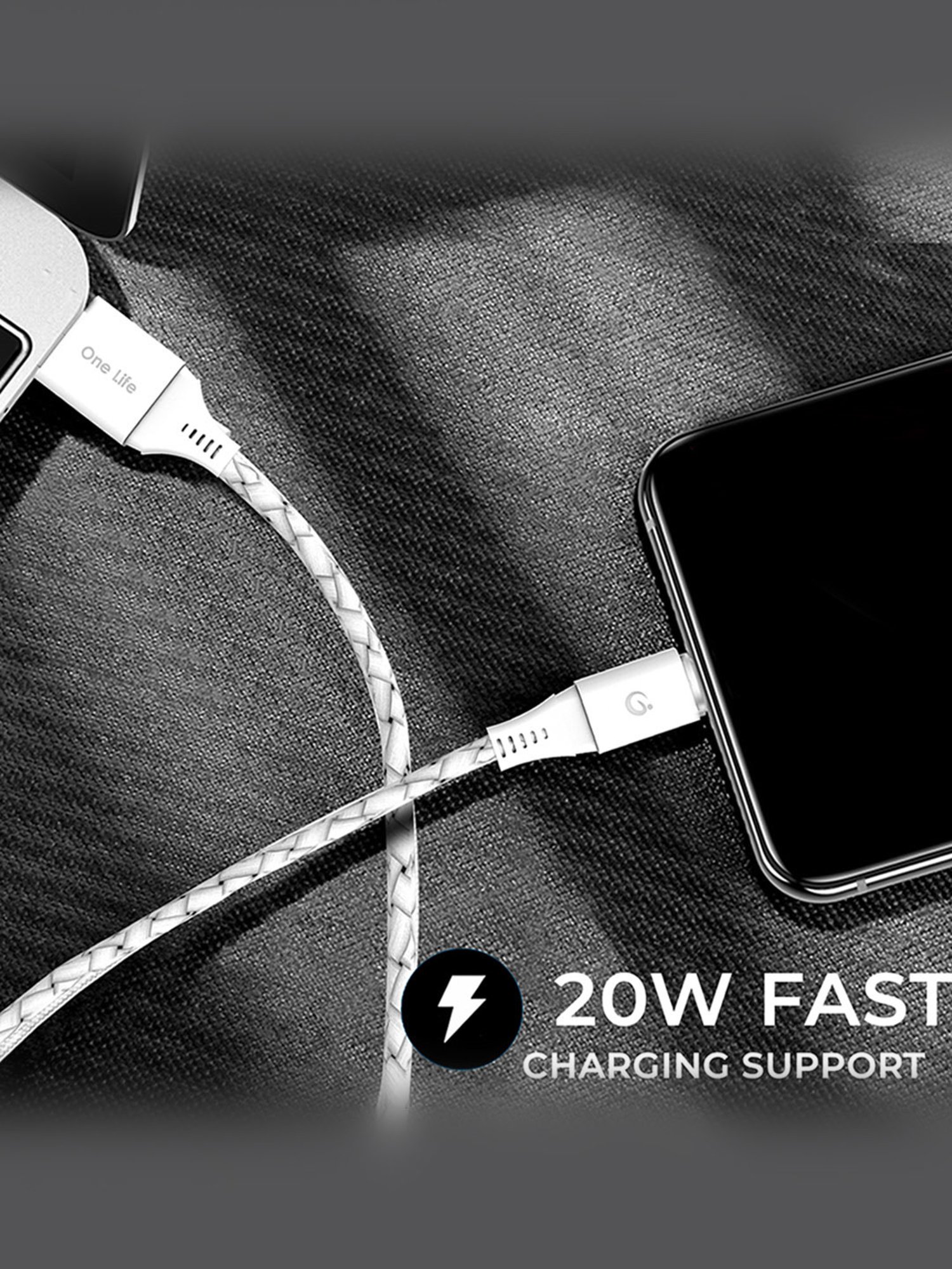 Moerdon SCB138 Fast Charging Data transfer Cable with LED indicator (Black)