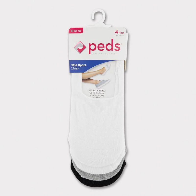 Peds Women's Assorted Sport Cut 4pk Liner Socks - Colors Vary 5-10