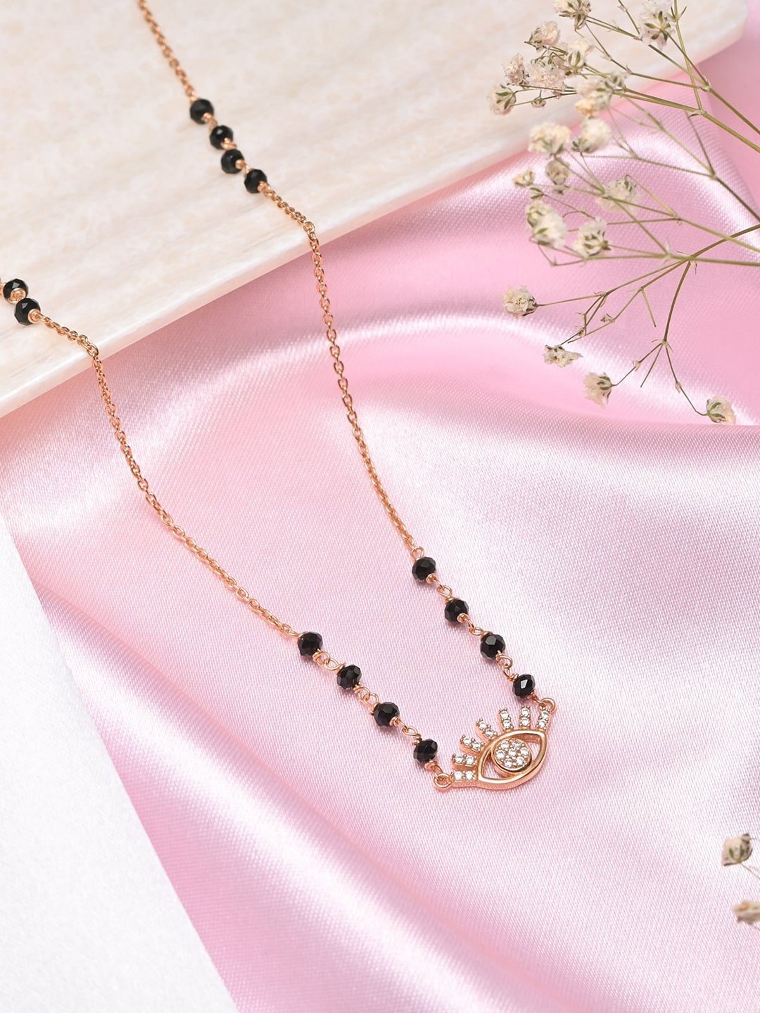 March by FableStreet 92.5 Sterling Silver Floral Mangalsutra for Women