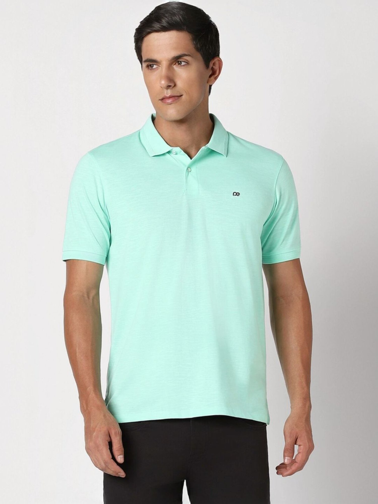 Peter England Green Slim Fit Polo T-Shirt