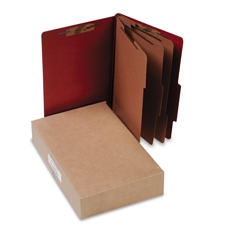Acco Pressboard 25-Pt Classification Folders Legal 8-Section Earth Red 10/Box 16038