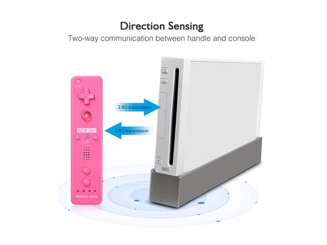 FirstPower Wiimote Remote Controller For Nintendo Wii U Game Pink for Wii Game Accessories