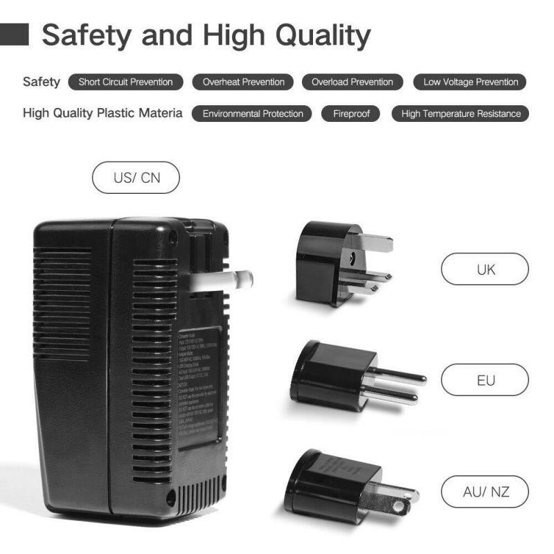 2019 Upgraded DOACE C11 2000W Travel Voltage Converter for Hair Dryer Straightener, Flat Iron, Set Down 220V to 110V, 10A Power Adapter with 2-port USB, EU/UK/AU/US Plug for Laptop, Camera, Cell Phone