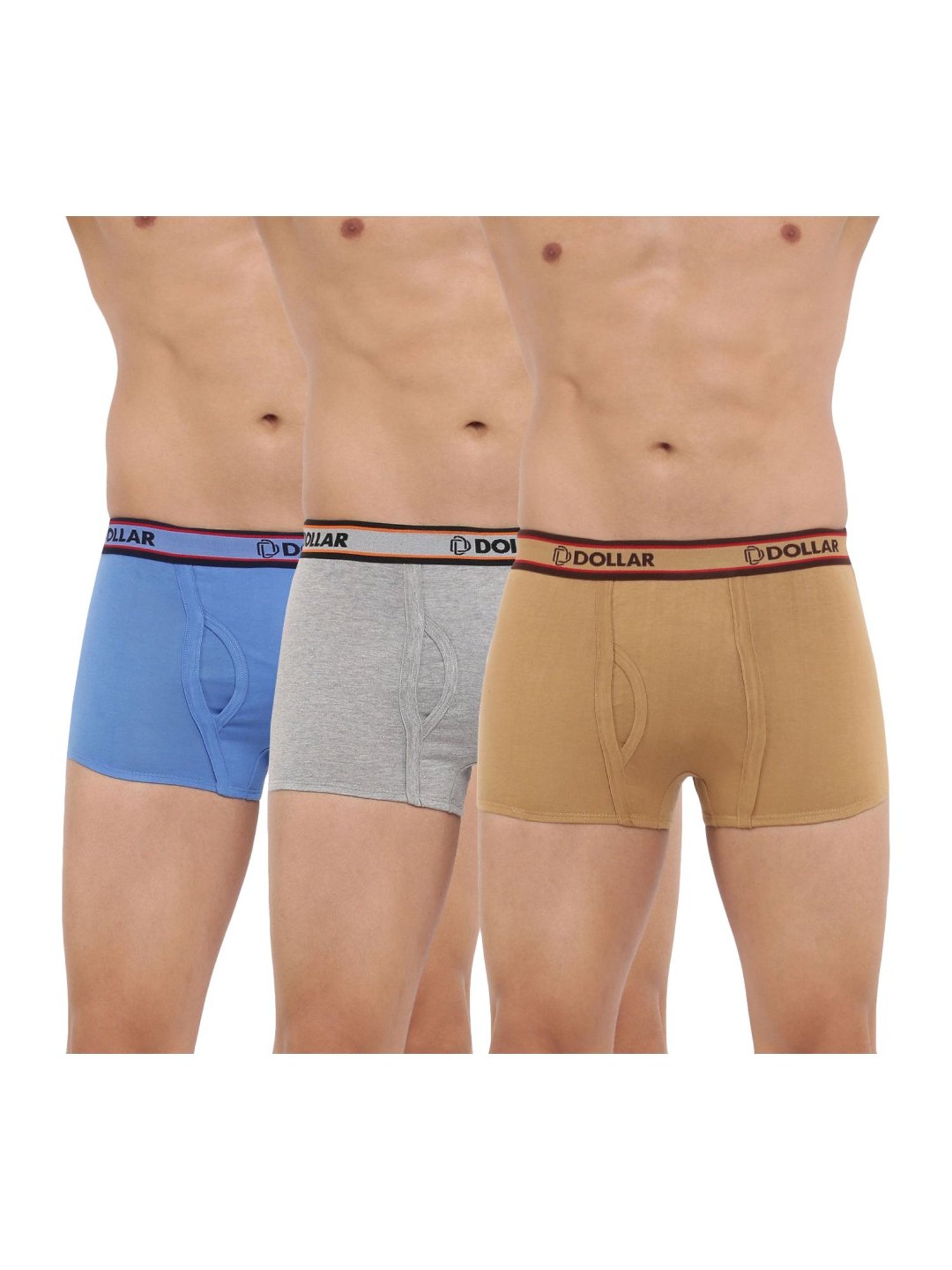Dollar Bigboss Assorted Color Cotton Trunks (Pack Of 3)