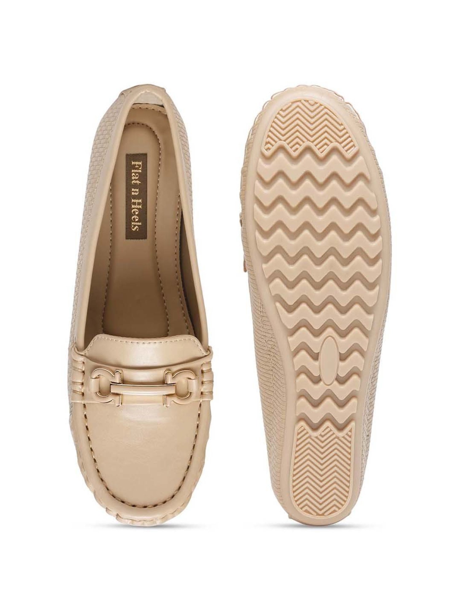 Flat N Heels Women's Beige Casual Loafers
