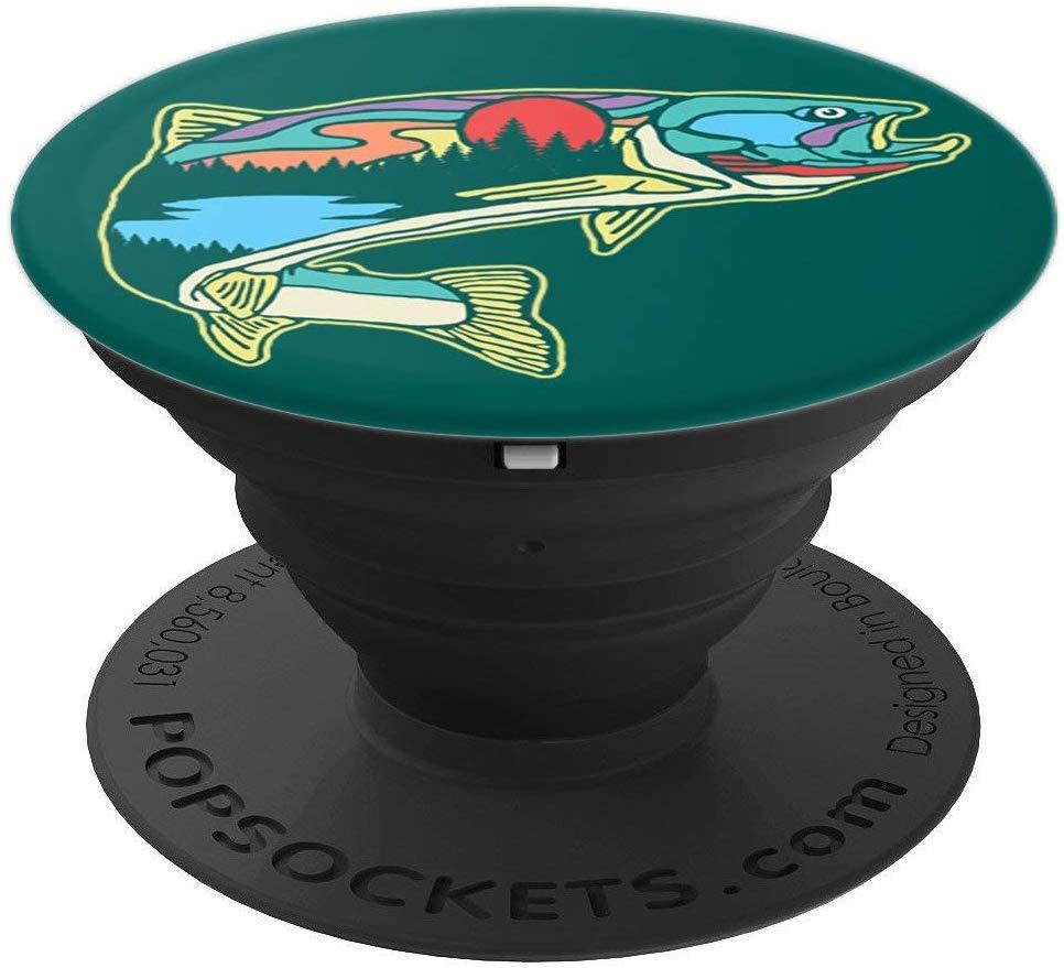 Nature Trout Illustration Vintage Fly Fishing Retro Design