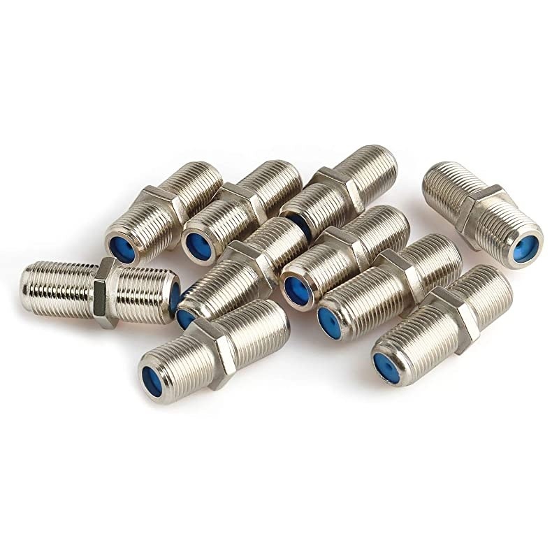 F81 Barrel Connectors High Frequency 3GHz Female to Female F-Type Adapter Couplers (10 pcs, Silver)