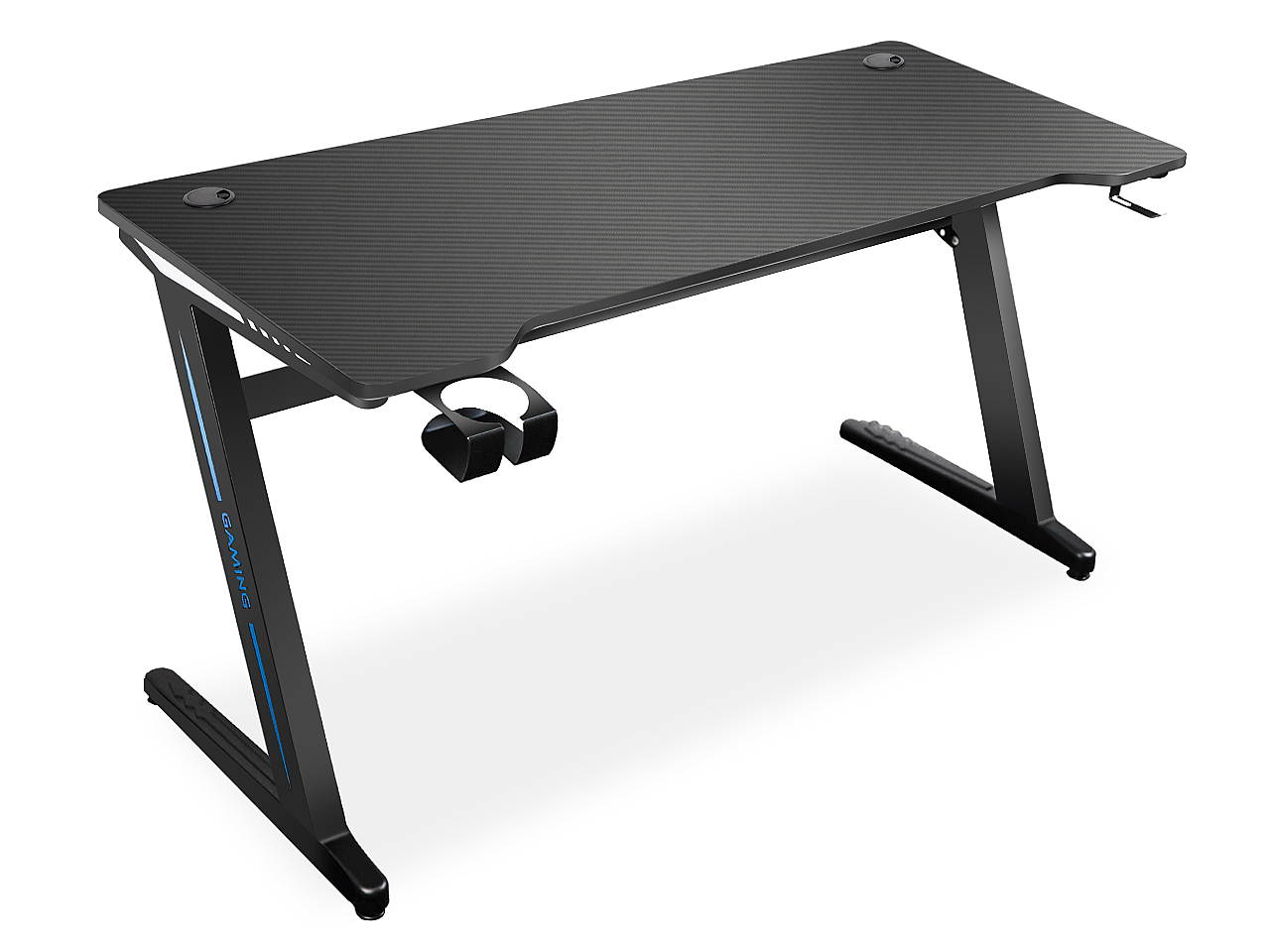 TROPRO Large Gaming Desk 55 Inch Computer Gaming Desk E-Sports Racing Table with with Cup Holder, Headphone Hook for Home Office, Black