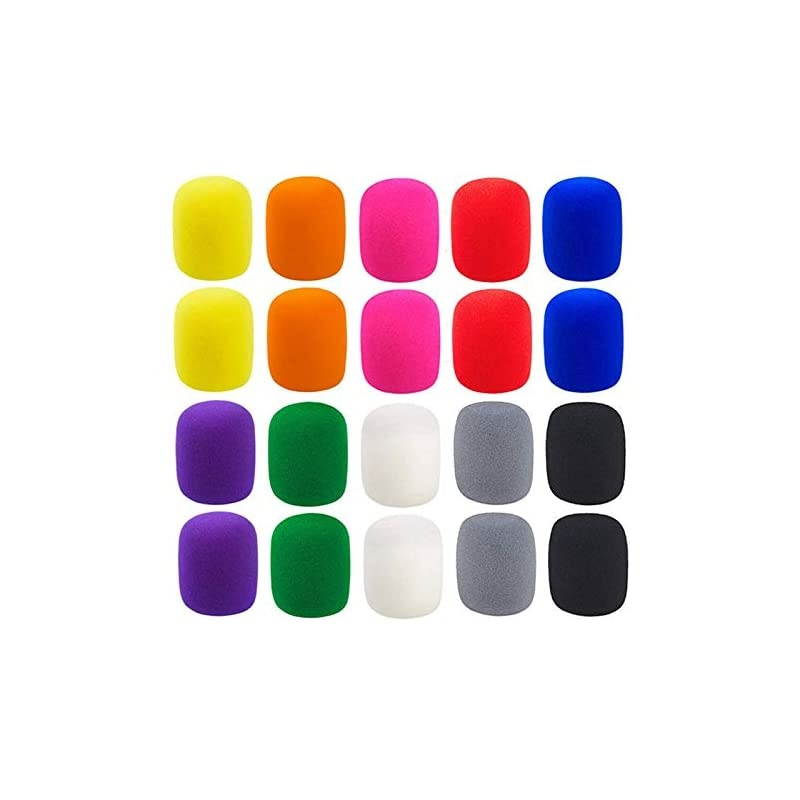 20 Pcs Colorful Foam Microphone Cover Top Grade Thick Handheld Stage Mic Windscreen 10 Color
