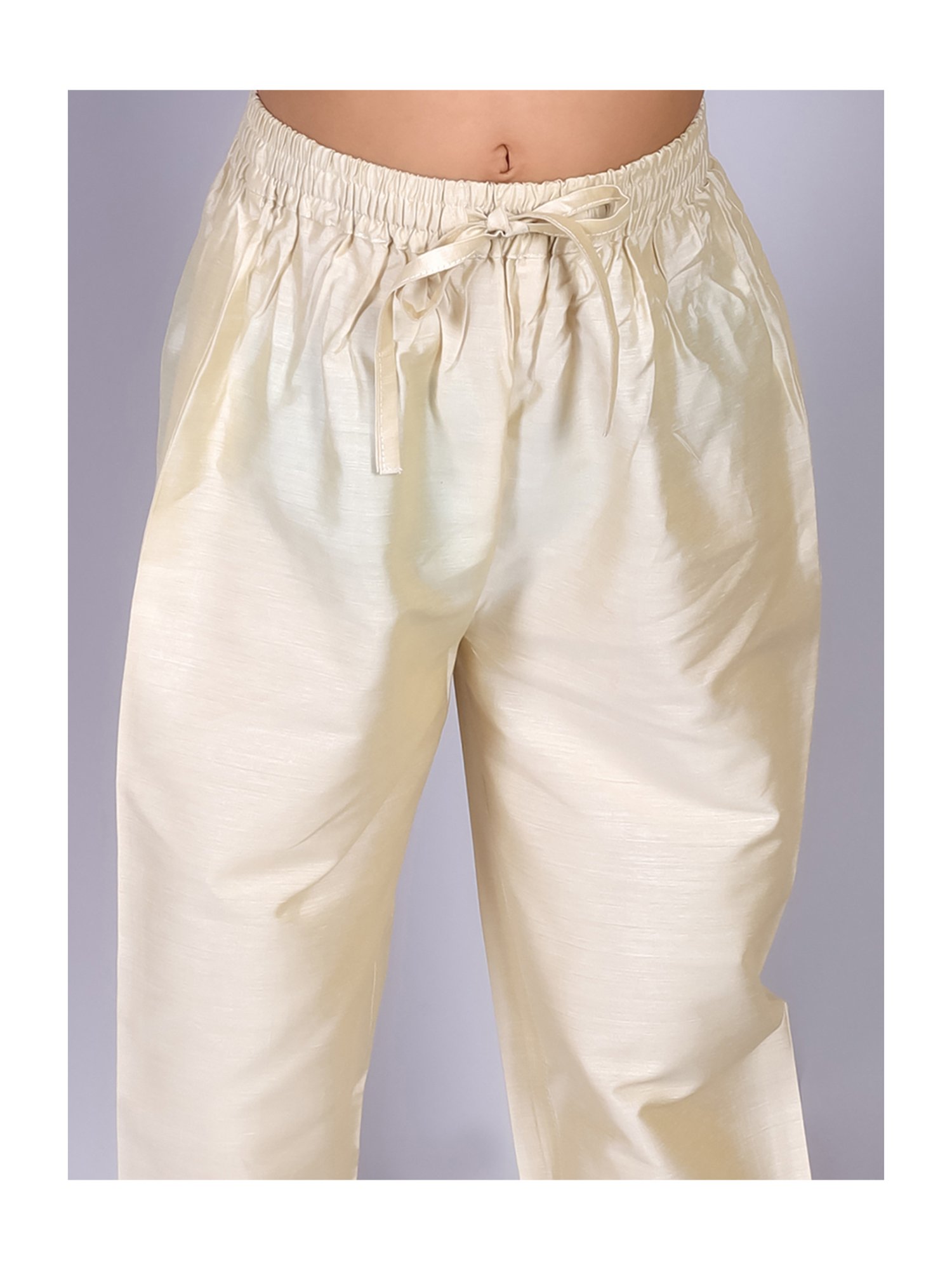 Lil Drama Kids Purple & Cream Printed Full Sleeves Kurta with Pants