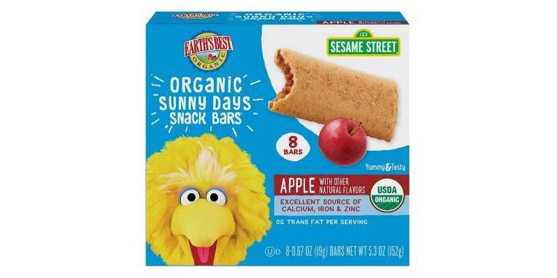 Earth's Best Organic Sunny Day Toddler Snack Bars with Cereal Crust Made with Real Apples - 8ct