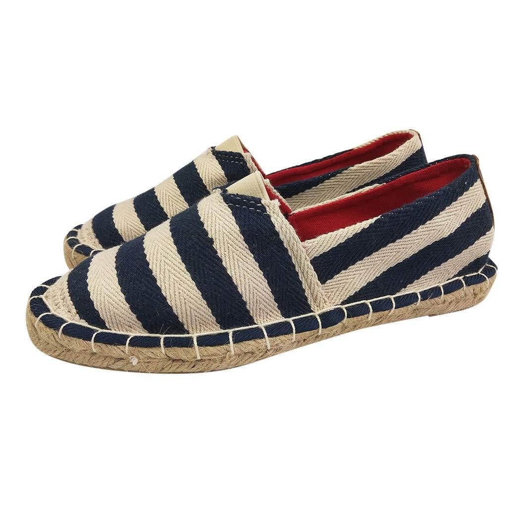 Shusuen Women's Step Glow Slip Loafer Flat Striped Flat Shoes for Women