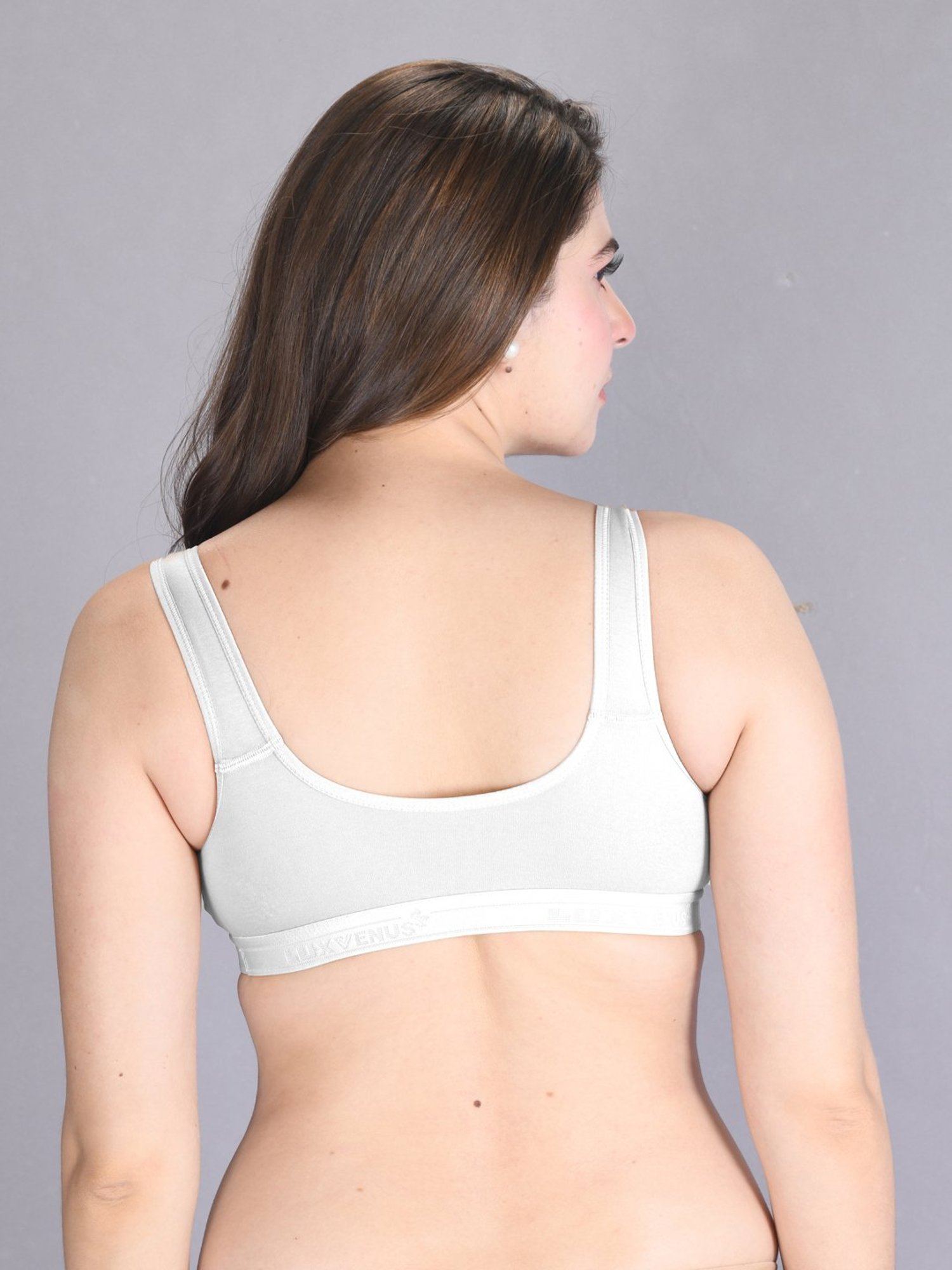 Lux Venus White Full Coverage Non-Wired Sports Bra