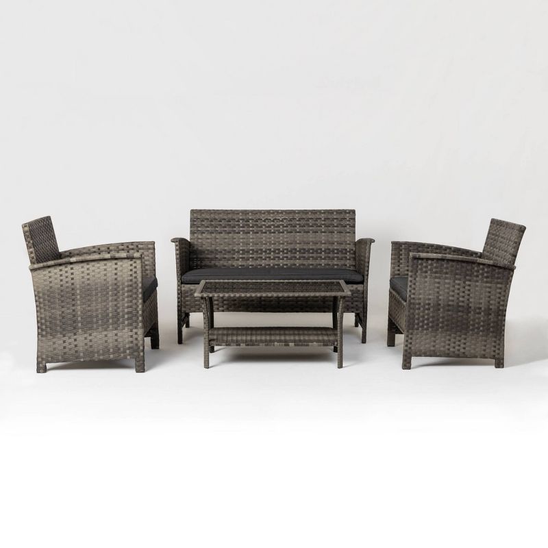 4pc Jareth Wicker Patio Set - Balkene Home