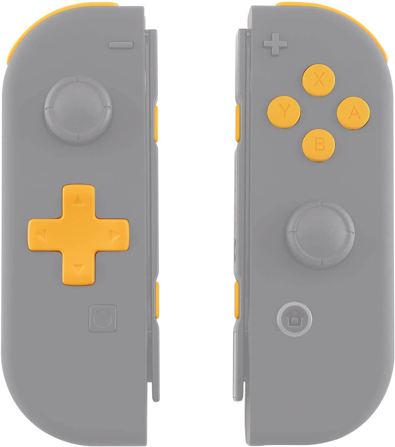 Soft Touch Caution Yellow D-pad ABXY Keys SR SL L R ZR ZL Trigger Buttons Springs, Replacement Full Set Buttons Fix Kits for Nintendo Switch Joycon (D-pad ONLY Fits for eXtremeRate Joycon D-pad Shell)