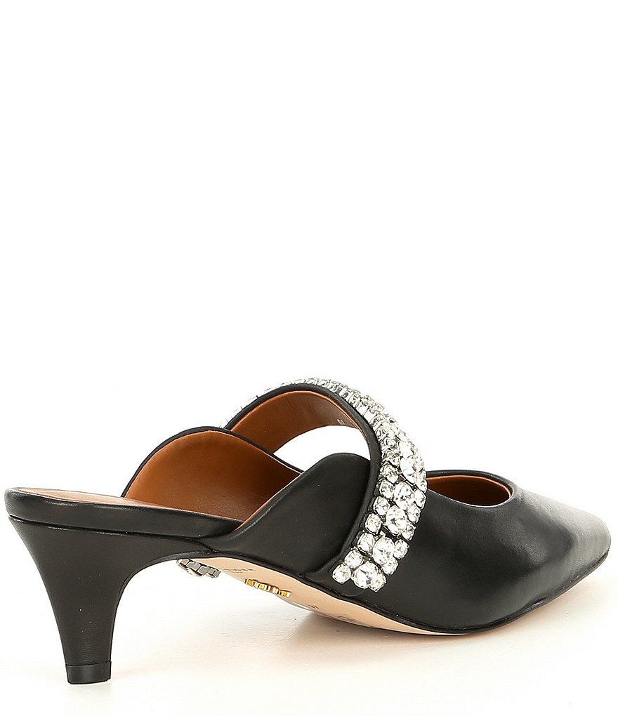 Kurt Geiger London Dutchess Leather Jeweled Strap Dress Mules