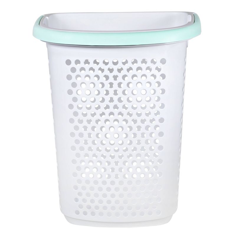 Rolling Laundry Hamper White with Handles Turquoise - Room Essentials™