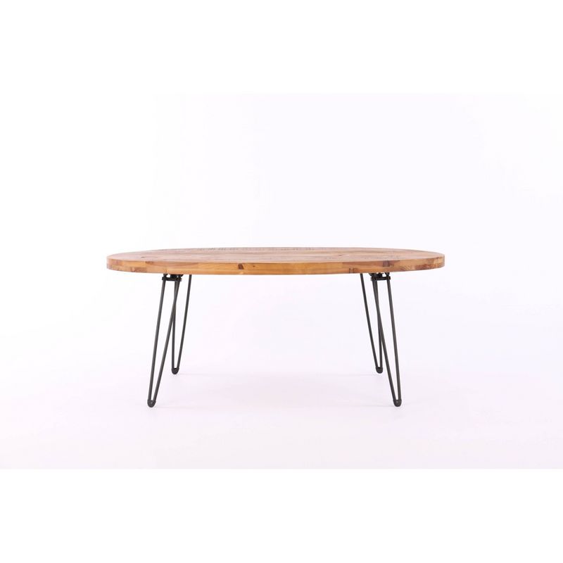 44" Hayward Oval Coffee Table Brown/Black - Summerland Home