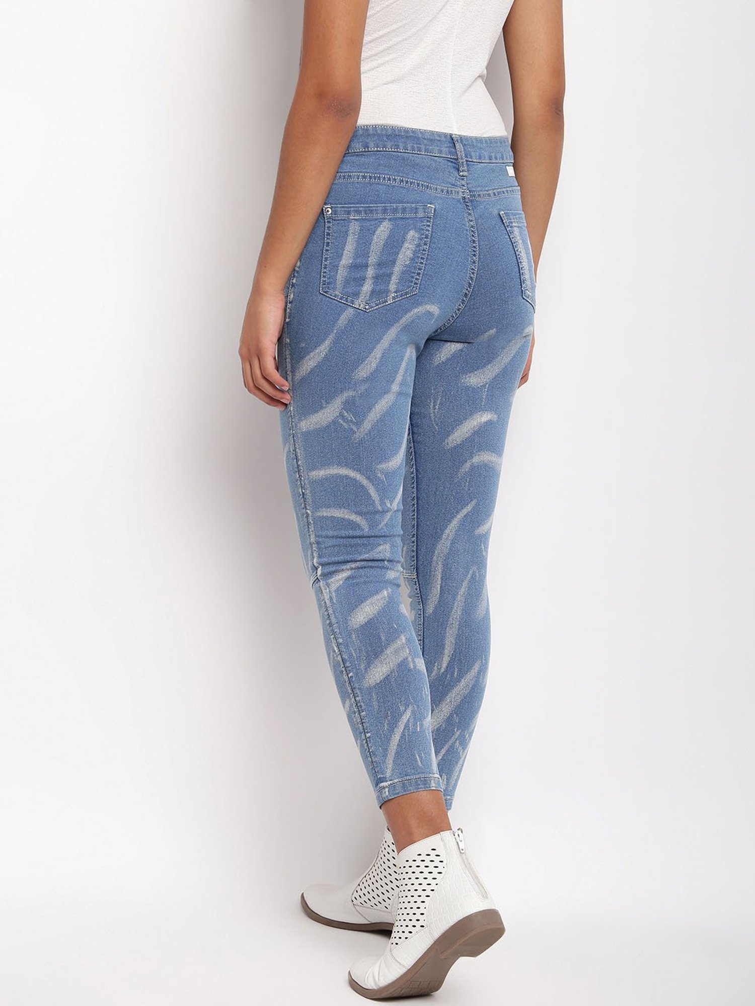 Tales & Stories Blue Printed Jeans