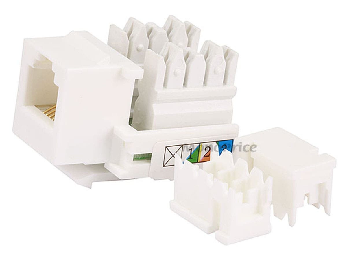 Monoprice RJ12 Keystone Jack, 110 Type, White