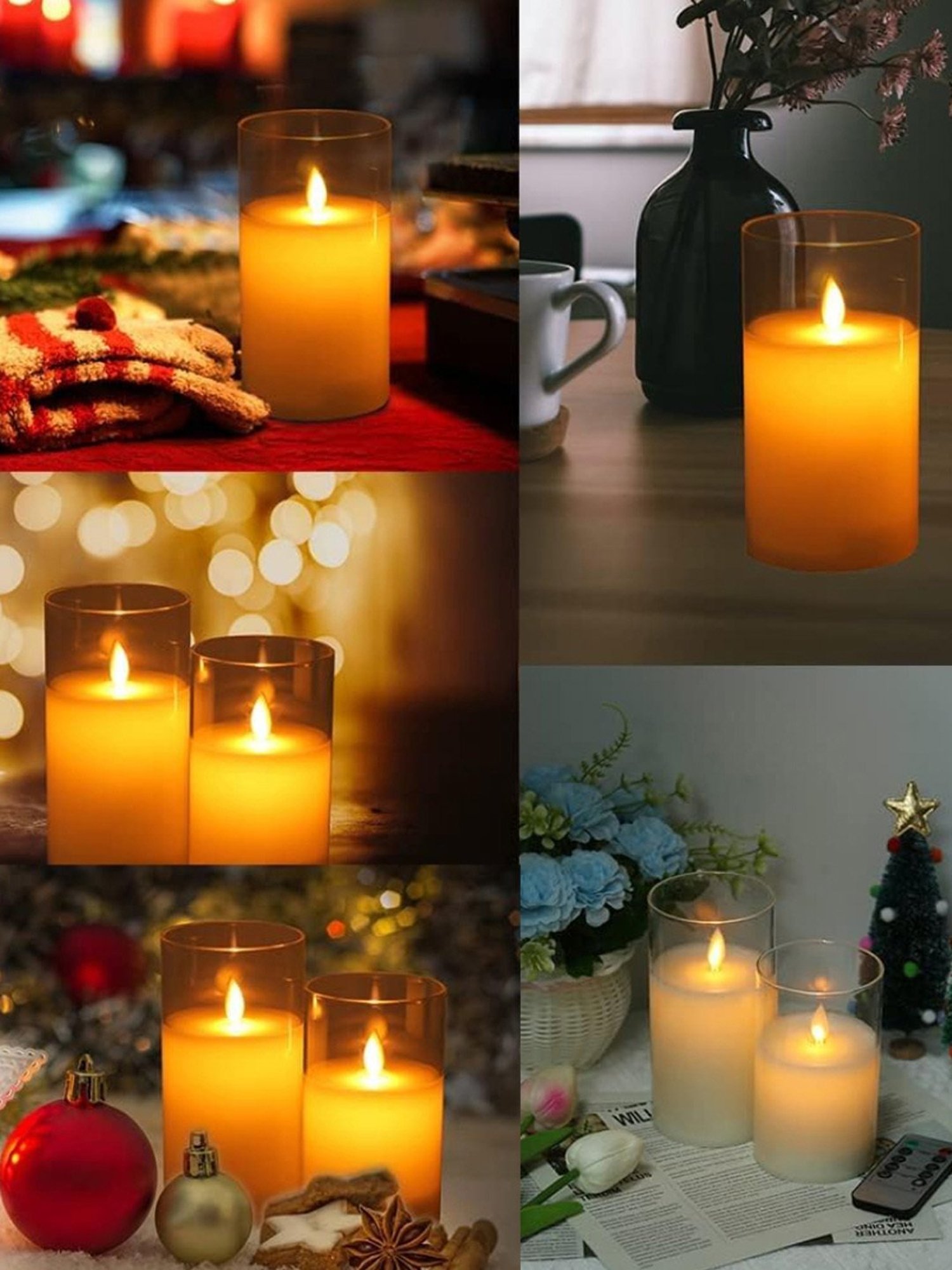 Xergy Acrylic Battery Operated Flameless LED Candles Light for Home Decoration (Warm White)