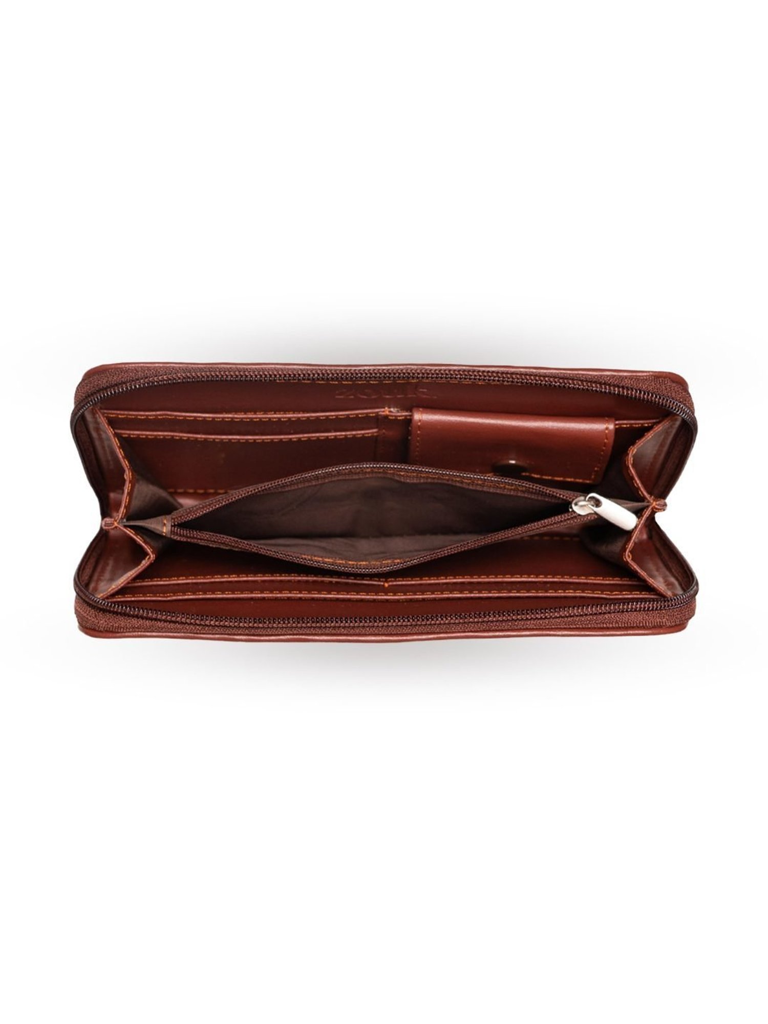 ZOUK Red Printed Zip around Wallet for Women