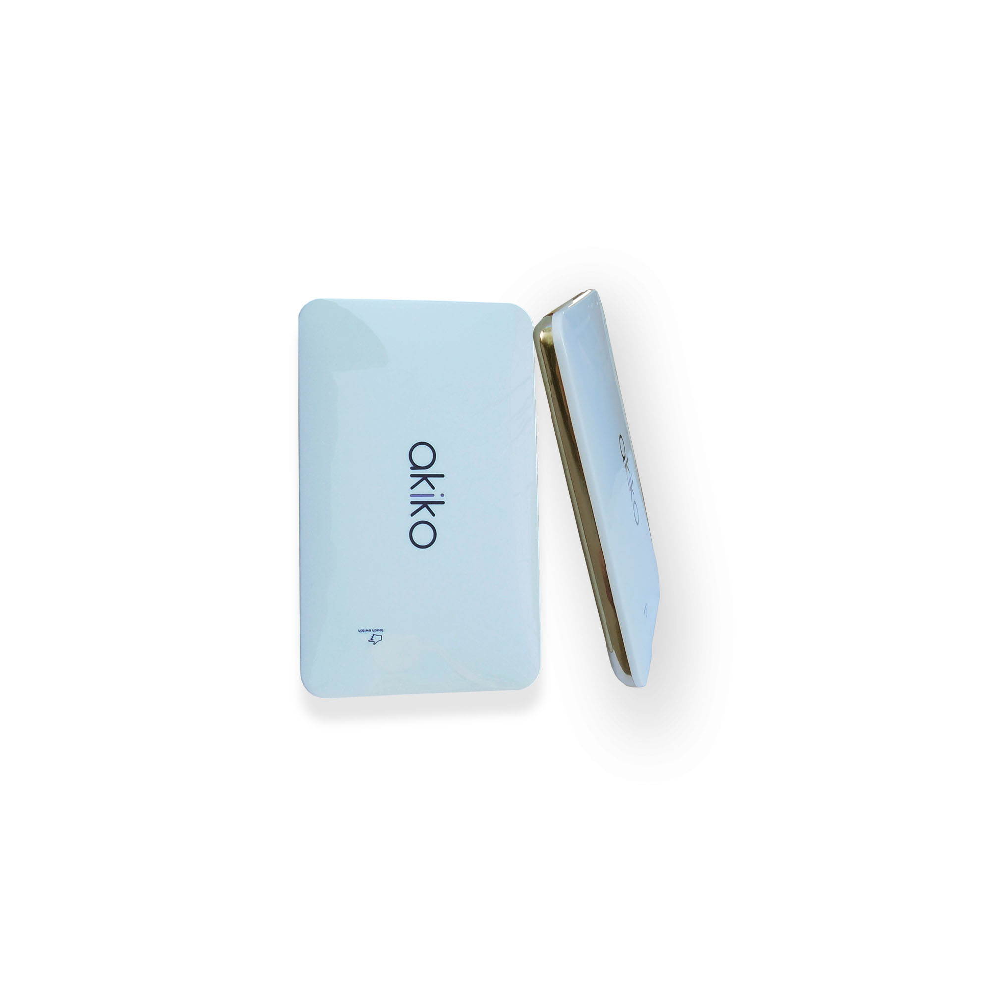 Akiko 9000mAh Ultra Slim Premium External Battery Pack Charger Powerbank with Dual USB Port - Retail Packaging - White