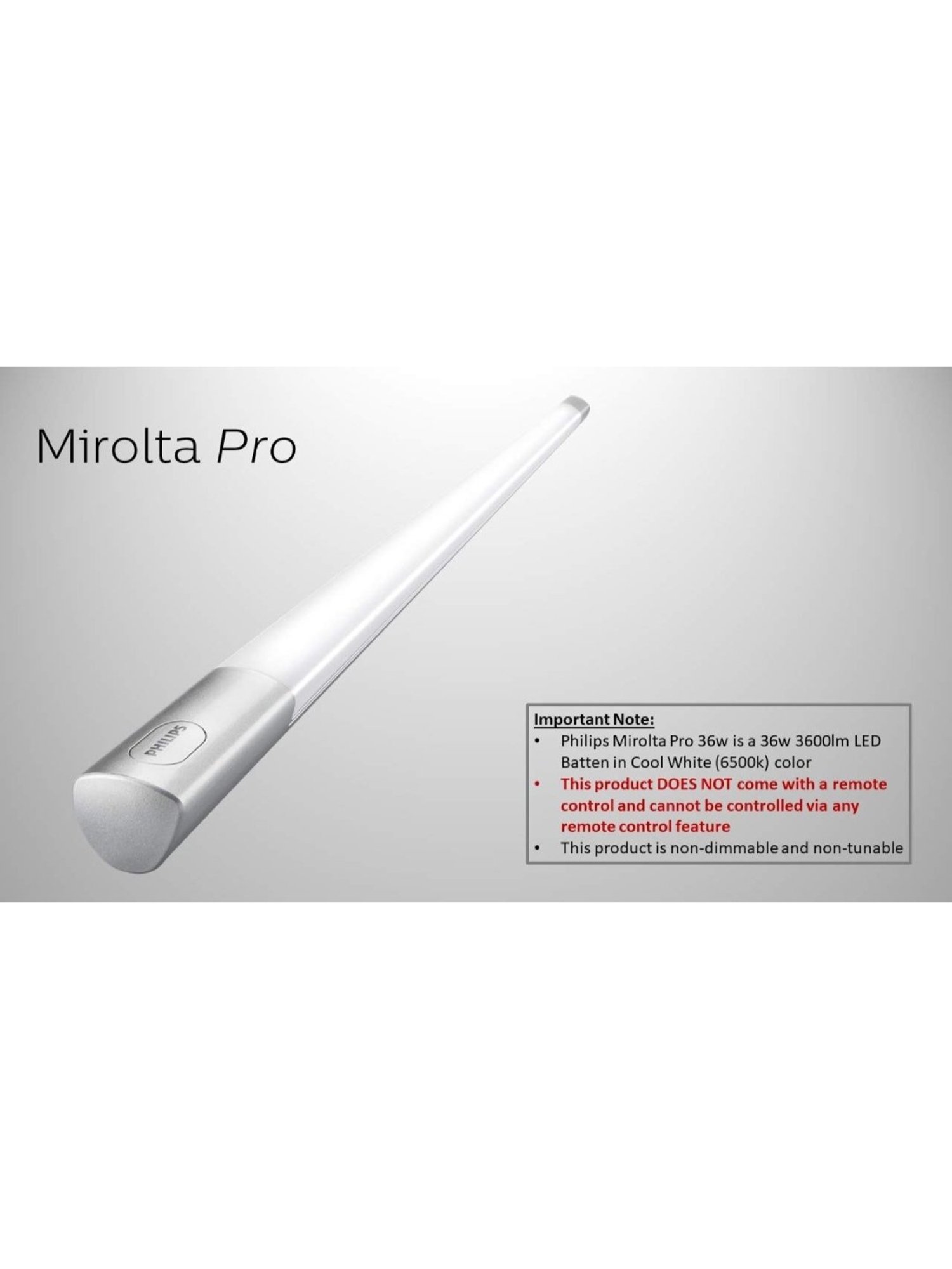 Philips Mirolta Pro R16 36 Watts High Power High Performance Tube Light Pack of 6 - (Cool Day Light)