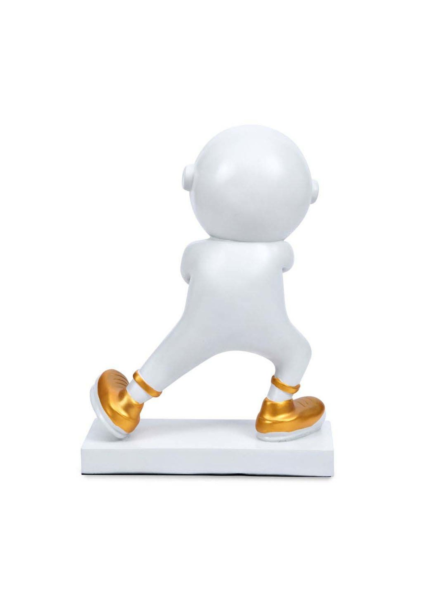 @home White & Gold Resin Kungfu Astronaut Figurine Showpiece