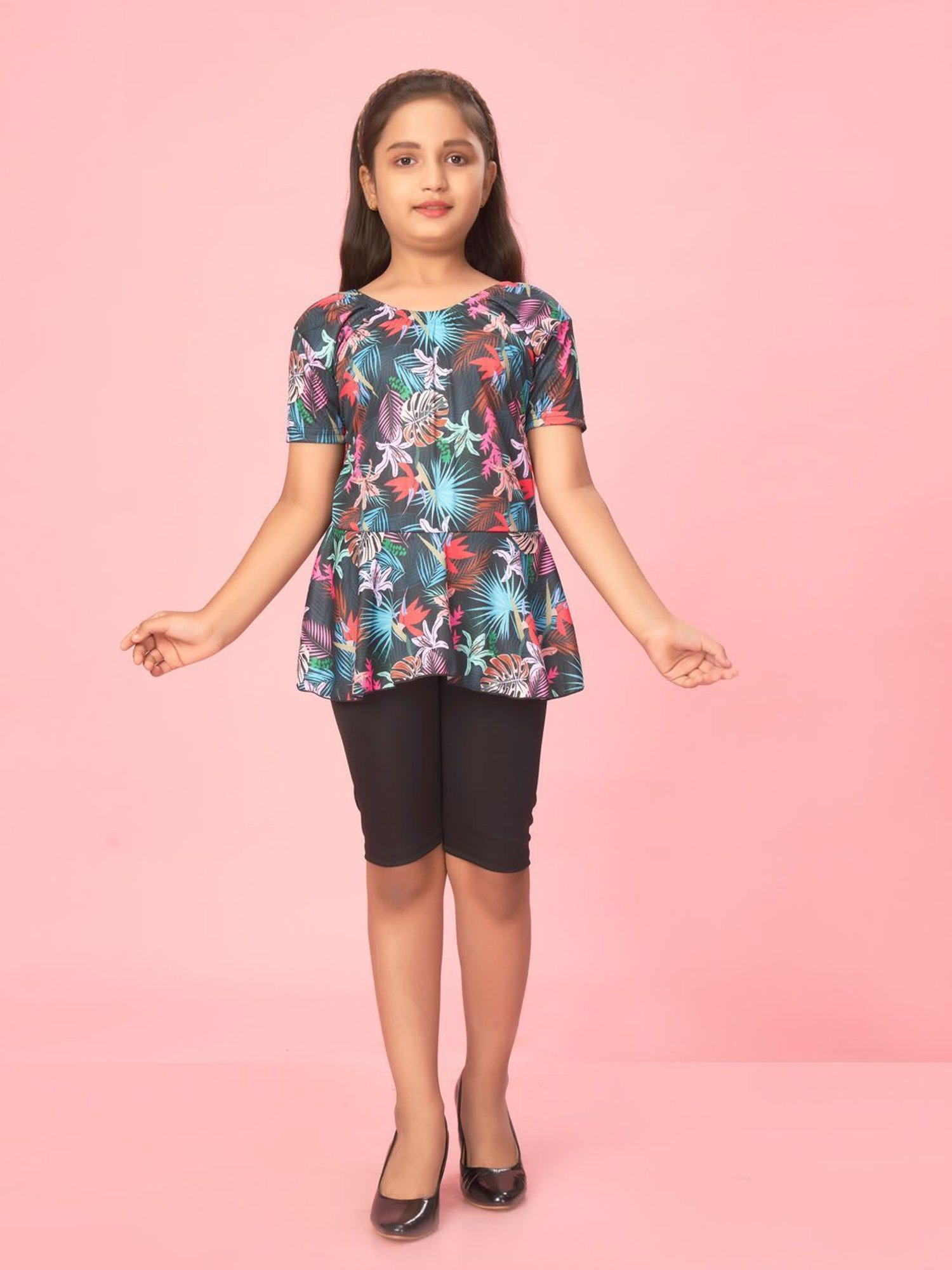 Cukoo Kids Red Printed Swimsuit