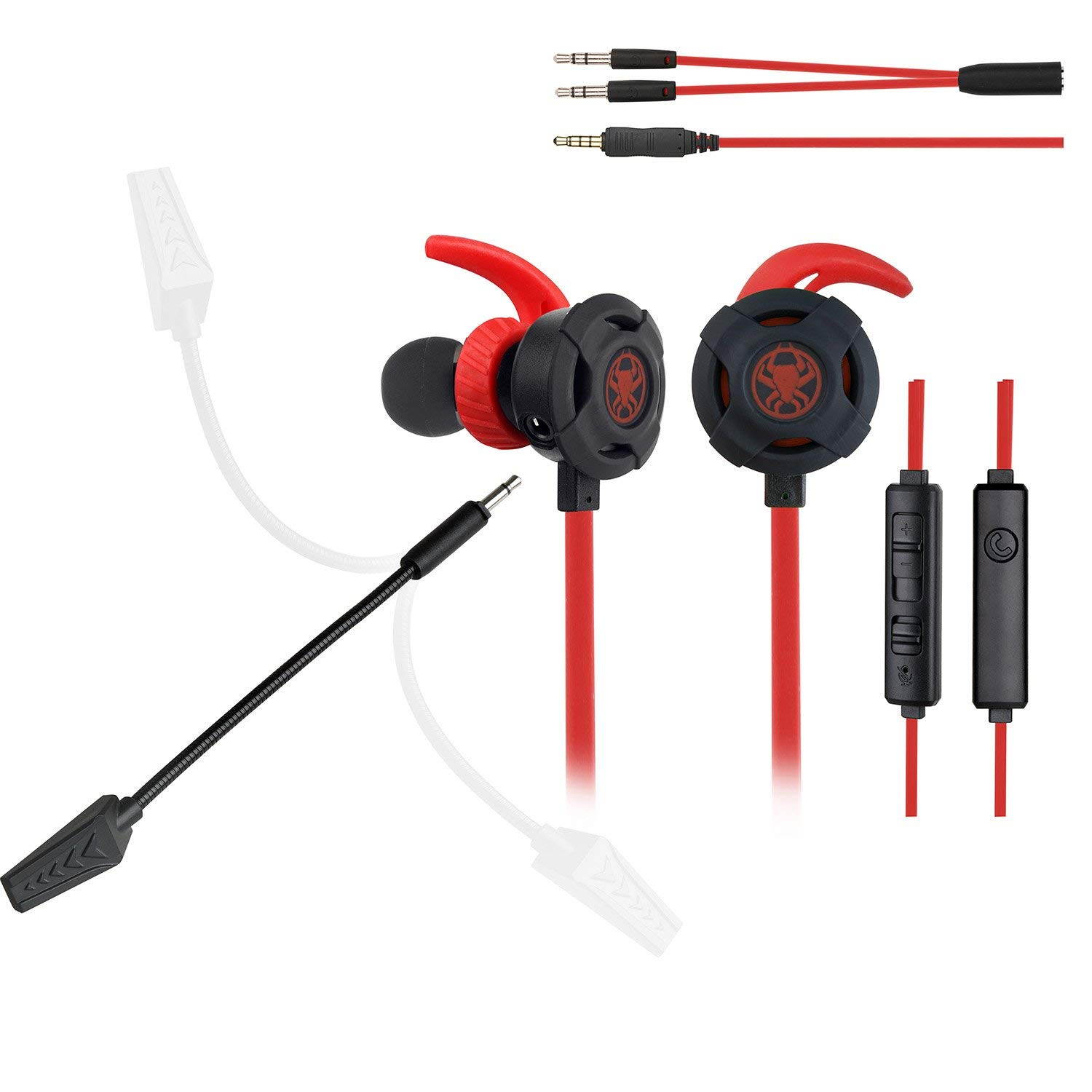 Wired Gaming Earphone 3.5 MM E-Sport Earphone Noise Cancelling Stereo Bass Gaming Headphone With Adjustable Mic for PS4, Xbox One, Laptop, Cellphone, PC